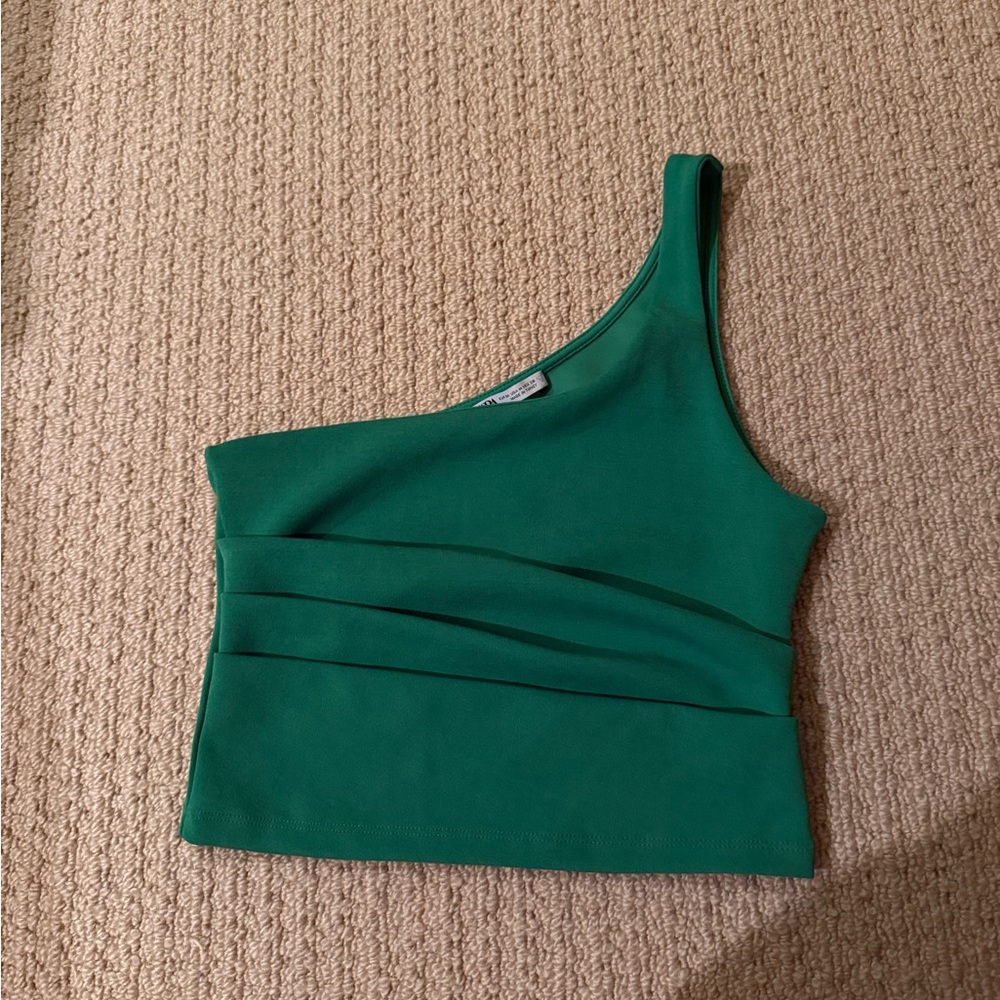 Bright Green One Shoulder Top